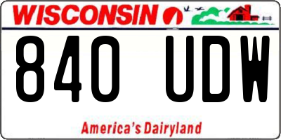 WI license plate 840UDW