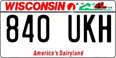 WI license plate 840UKH