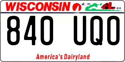 WI license plate 840UQO
