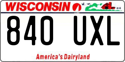 WI license plate 840UXL