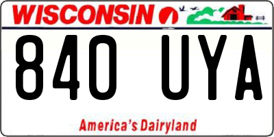 WI license plate 840UYA