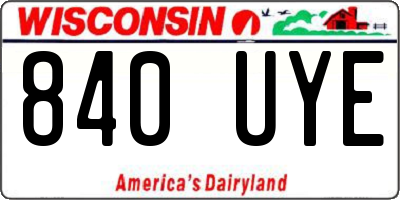 WI license plate 840UYE