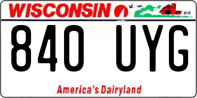 WI license plate 840UYG