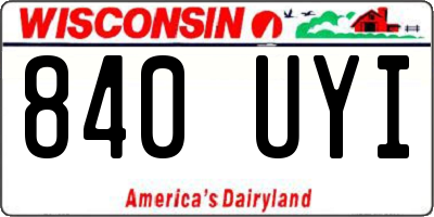 WI license plate 840UYI