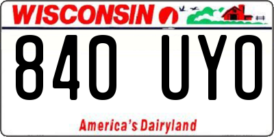 WI license plate 840UYO