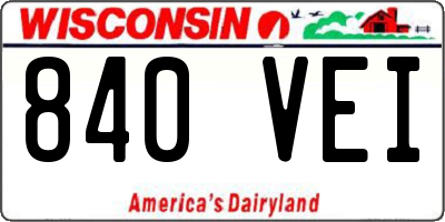 WI license plate 840VEI