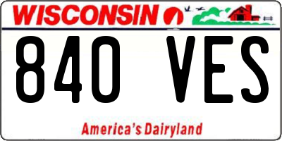 WI license plate 840VES