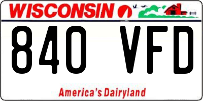 WI license plate 840VFD