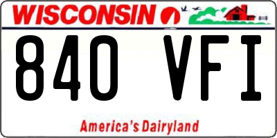 WI license plate 840VFI