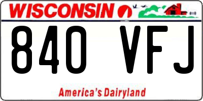 WI license plate 840VFJ