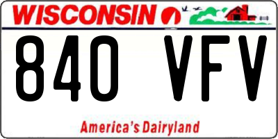 WI license plate 840VFV
