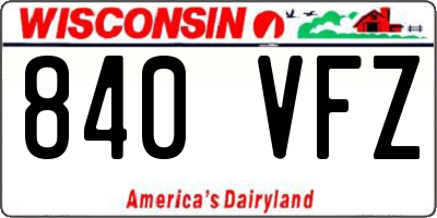 WI license plate 840VFZ