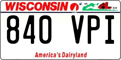 WI license plate 840VPI