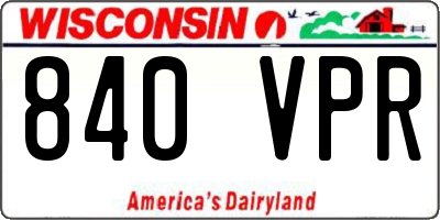 WI license plate 840VPR