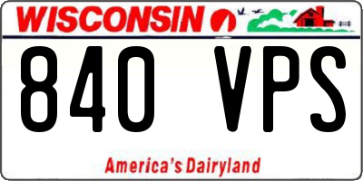 WI license plate 840VPS
