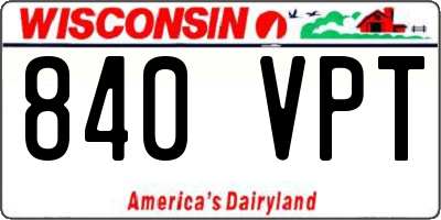 WI license plate 840VPT