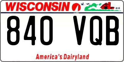 WI license plate 840VQB