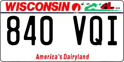 WI license plate 840VQI
