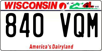 WI license plate 840VQM