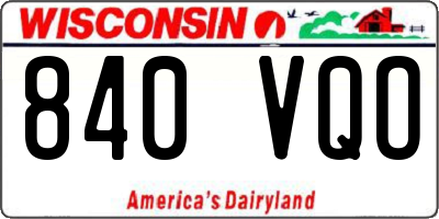 WI license plate 840VQO