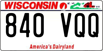 WI license plate 840VQQ