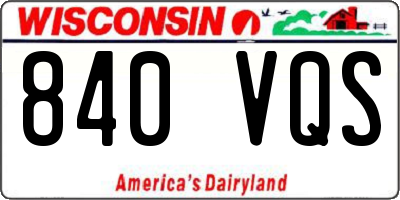WI license plate 840VQS