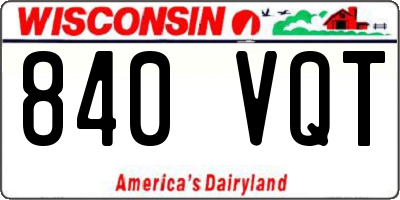 WI license plate 840VQT