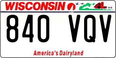 WI license plate 840VQV
