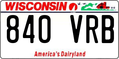 WI license plate 840VRB
