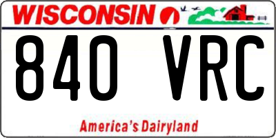 WI license plate 840VRC
