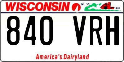 WI license plate 840VRH