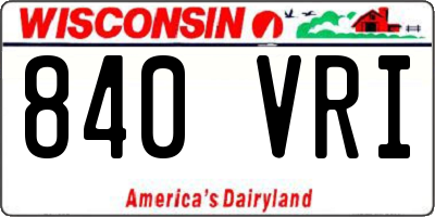 WI license plate 840VRI