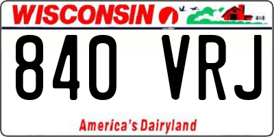 WI license plate 840VRJ