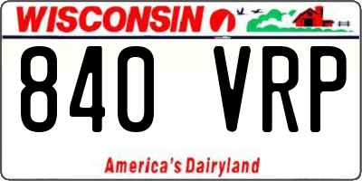 WI license plate 840VRP