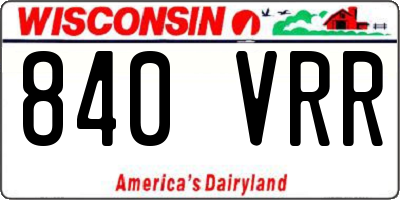 WI license plate 840VRR