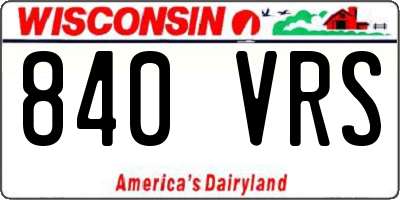 WI license plate 840VRS