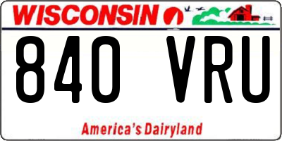 WI license plate 840VRU