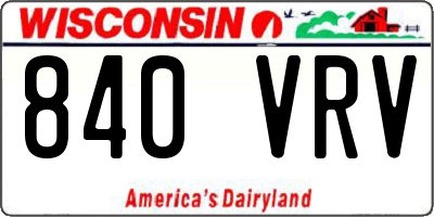 WI license plate 840VRV