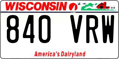 WI license plate 840VRW