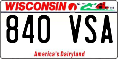 WI license plate 840VSA
