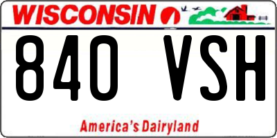WI license plate 840VSH