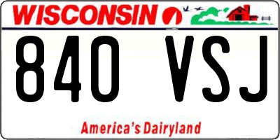 WI license plate 840VSJ