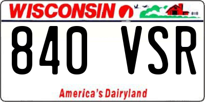 WI license plate 840VSR