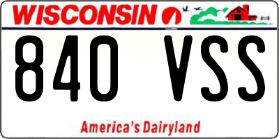 WI license plate 840VSS