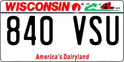 WI license plate 840VSU