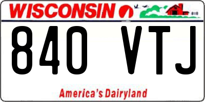 WI license plate 840VTJ