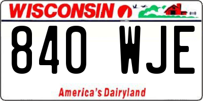 WI license plate 840WJE
