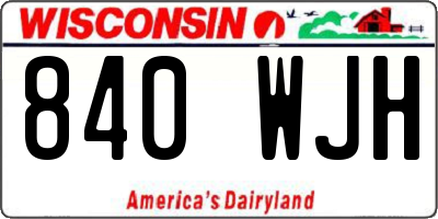 WI license plate 840WJH