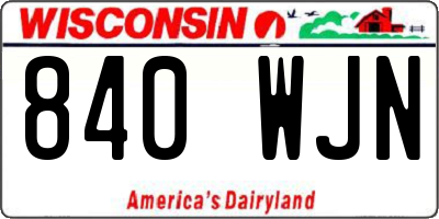 WI license plate 840WJN