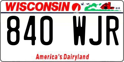 WI license plate 840WJR